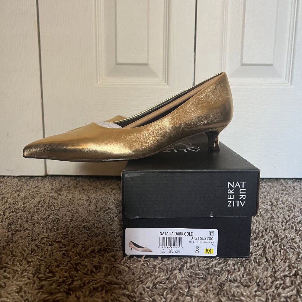 Naturalizer Natalia Dark Gold Heels Size 8 New in Box